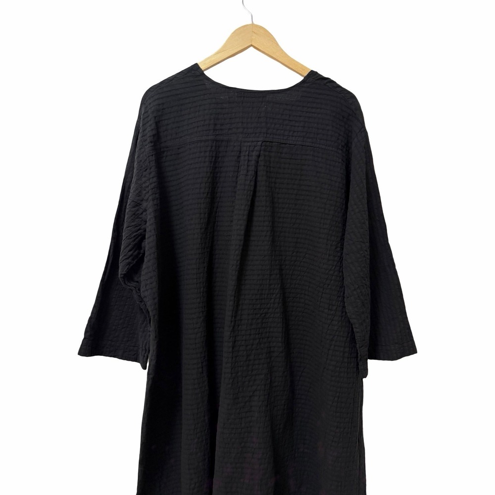 The Vermont Country Store Textured Cotton Midi Dress Size 2X Black Farmhouse - Picture 5 of 9